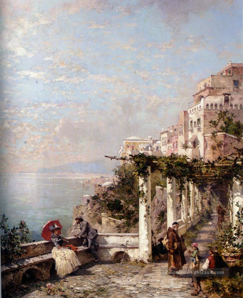 Die Amalfi Kuste Le paysage de la côte amalfitaine Franz Richard Unterberger Peintures à l'huile
